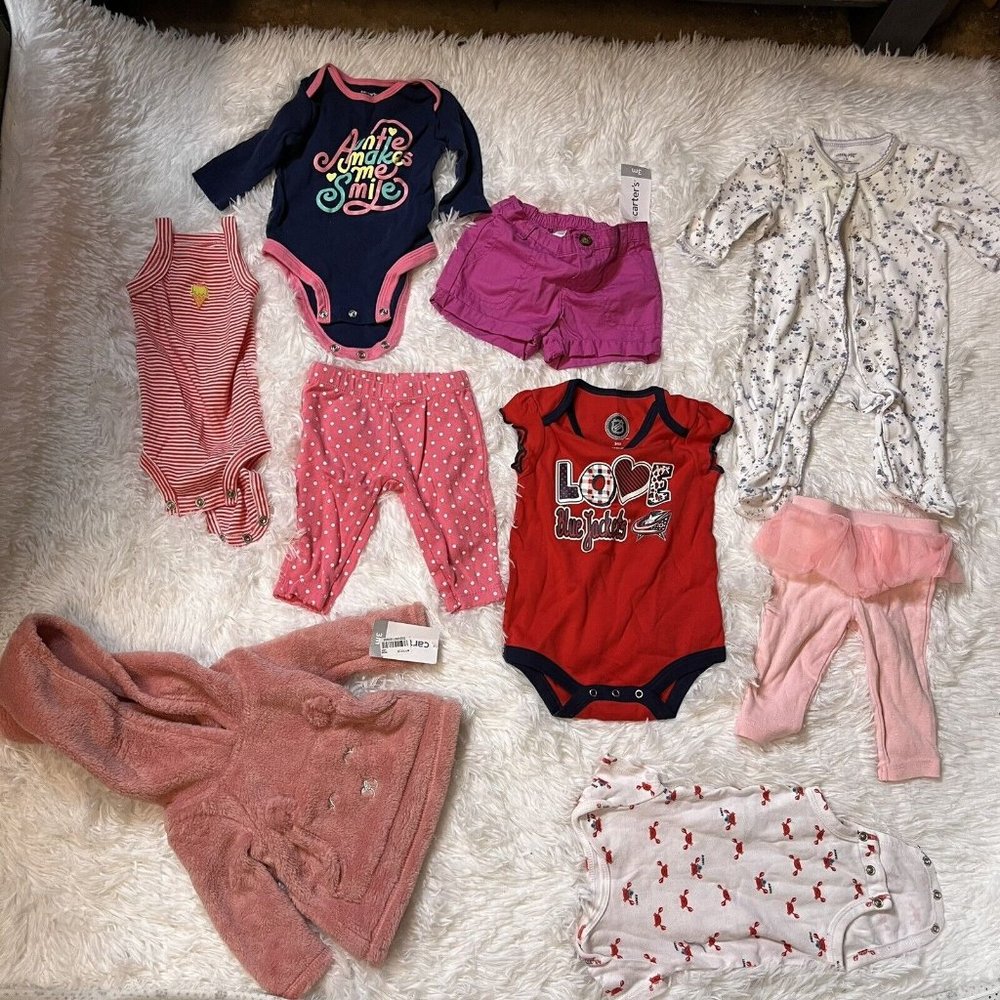 Bundle Lot Of 9 Baby Clothes Size 3 Months Mix Girl Pink